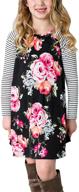 blibea girls floral boho midi dress: long sleeve, empire waist, pockets logo