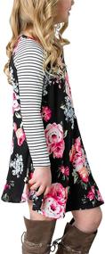 img 2 attached to Blibea Girls Floral Boho Midi Dress: Long Sleeve, Empire Waist, Pockets