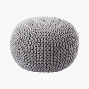 img 3 attached to Frenish Décor Knitted Footrest 20X20X14 Home Decor in Poufs