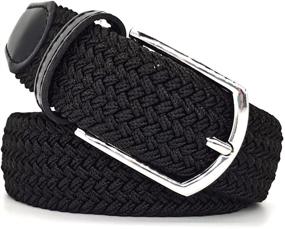 img 1 attached to 👔 Premium Polyester Woven Large Black Men's Accessories: Stylish Belts for Men