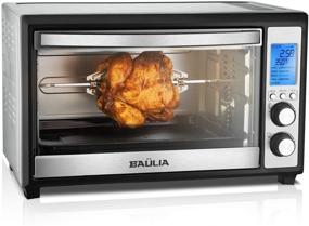 img 4 attached to 🍕 Baulia TO809 Digital Countertop Toaster Oven - 12" Pizza, 33L Compact Convection Oven, Stainless Steel, Even Heat Technology, 9 Pre-programmed Functions, 6-Slice, 1600W