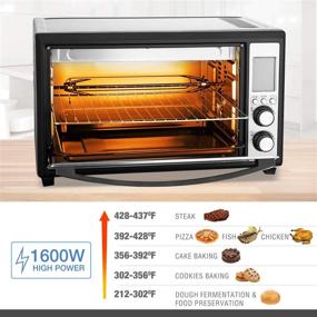 img 2 attached to 🍕 Baulia TO809 Digital Countertop Toaster Oven - 12" Pizza, 33L Compact Convection Oven, Stainless Steel, Even Heat Technology, 9 Pre-programmed Functions, 6-Slice, 1600W