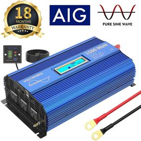 img 3 attached to 🔌 VOLTWORKS 1500W Инвертор чистого синусоидального напряжения с пультом дистанционного управления, ЖК-дисплеем, двумя портами USB и 3 сетевыми розетками - Идеально подходит для дома, автодома, грузовика - DC 12v в AC 110V-120V.