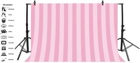 img 3 attached to Laeacco Pink Stripes Backdrop: Perfect Photography Background for Princess Girls' Birthday Party, Baby Showers, and Pastel Pink Themed Events - 7x5ft Decor Banner