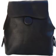 🎒 premium piel leather flap over button backpack: stylish & functional logo