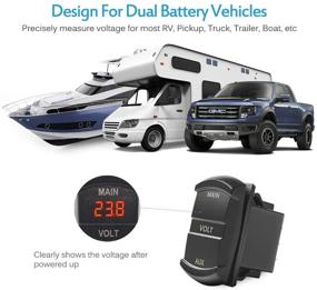 img 1 attached to 🔋 MICTUNING LED Digital Panel Double Voltmeter: Rocker Switch Style Voltage Monitor for Cars, Trucks & Dual Battery Packs (Red)