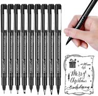 🖊️ pandafly hand lettering pens, calligraphy brush pen set for beginners - 9 sizes for writing, sketching, art drawings, signature, cartoon, illustrations - ideal for scrapbooking, journaling (black) logo