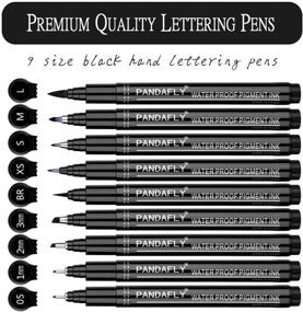 img 2 attached to 🖊️ PANDAFLY Hand Lettering Pens, Calligraphy Brush Pen Set for Beginners - 9 Sizes for Writing, Sketching, Art Drawings, Signature, Cartoon, Illustrations - Ideal for Scrapbooking, Journaling (Black)