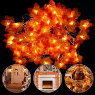 fall decorations for home - 2-pack 29.4ft 60 led maple leaves string lights - battery operated lights for thanksgiving halloween christmas indoor outdoor decor - clearance логотип