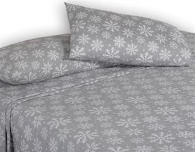 img 3 attached to 🛏️ Queen Flannel Sheet Set Bliss Casa - Высокая плотность гребенной ткани, глубокие карманы, теплый и дышащий комплект постельного белья. 100% хлопковые простыни из гребенной ткани с 1 простыней на резинке, 1 простыней без резинки и 2 наволочками (Снежинки).