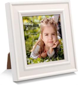 img 4 attached to 🖼️ Enhance Your Décor with ZingVic 4x4 Small Square Picture Frame – Wood & Real Glass Front, European-Style Antique Design – Ideal for Tabletop or Wall Display (Ivory White 4x4)