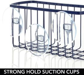 img 3 attached to 🛀 Navy Blue Metal Suction Shower Caddy: Organize Bath Essentials with Soap, Sponge Holder, and More