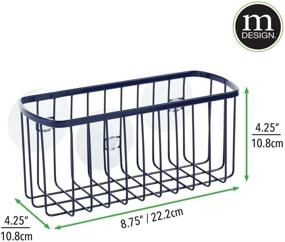 img 1 attached to 🛀 Navy Blue Metal Suction Shower Caddy: Organize Bath Essentials with Soap, Sponge Holder, and More