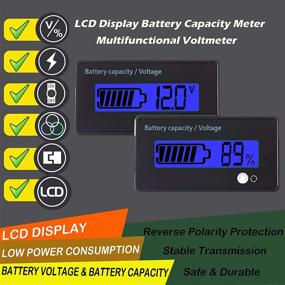 img 3 attached to 🔋 utipower 12V LCD Battery Capacity Monitor Gauge Meter for Lead-Acid Car Battery, Blue