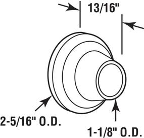 img 1 attached to 🚪 PRIME-LINE J 4540 Ограничитель на стену: Предотвратите повреждение дверной ручки с помощью накладки из нержавеющей стали и серого резинового амортизатора - легкая установка.