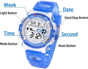 img 2 attached to Durable Kids Digital Watch: 50M Waterproof, Ideal for Outdoor Sports, Swimming – Boys Girls Watch