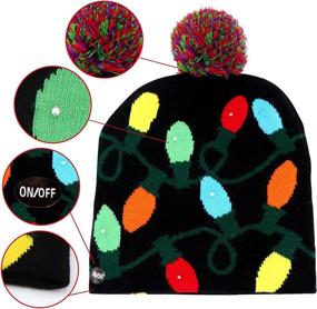 img 2 attached to 🎅 Light up the Holidays with OurWarm LED Christmas Beanie - Unisex Winter Snow Hat with 6 Colorful LED Lights
