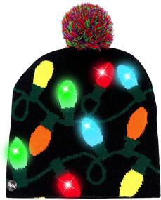 img 4 attached to 🎅 Light up the Holidays with OurWarm LED Christmas Beanie - Unisex Winter Snow Hat with 6 Colorful LED Lights