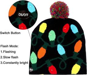 img 3 attached to 🎅 Light up the Holidays with OurWarm LED Christmas Beanie - Unisex Winter Snow Hat with 6 Colorful LED Lights