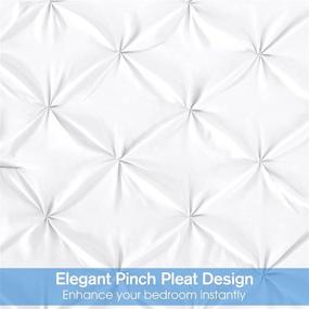 img 1 attached to BYSURE 8-Piece White Pinch Pleated Comforter Queen Set with Sheets - Complete Bedding in A Bag