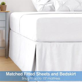 img 2 attached to BYSURE 8-Piece White Pinch Pleated Comforter Queen Set with Sheets - Complete Bedding in A Bag