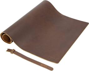 img 1 attached to Polare Full Grain Leather Desk Pad Protector: Non-Slip Writing Pad for Office and Home (31.5 x 15.7 inch, Dark Brown)