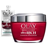 💧 olay regenerist ultra rich face moisturizer with vitamin b3+, amino peptide & shea butter | 1.7 oz + whip face moisturizer travel/trial size gift set logo