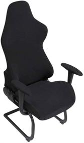 img 4 attached to 🎮 BTSKY Ergonomic Office Computer Game Chair Slipcovers - Stretchy Polyester Covers for Reclining Racing Gaming Chair, Black (No Chair Included)