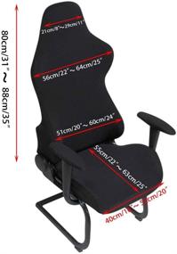 img 2 attached to 🎮 BTSKY Ergonomic Office Computer Game Chair Slipcovers - Stretchy Polyester Covers for Reclining Racing Gaming Chair, Black (No Chair Included)