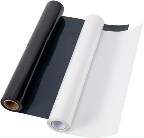 img 4 attached to 🖤 Craftle Iron on Vinyl, Black & White HTV Heat Transfer Rolls Bundle, 12" x 12ft 2 Pack, for Cricut, Silhouette Cameo, and Other Heat Press Machines, Ideal for T-Shirt Making