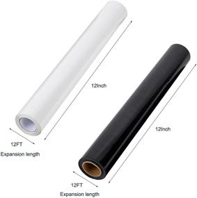 img 1 attached to 🖤 Craftle Iron on Vinyl, Black & White HTV Heat Transfer Rolls Bundle, 12" x 12ft 2 Pack, for Cricut, Silhouette Cameo, and Other Heat Press Machines, Ideal for T-Shirt Making