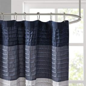 img 2 attached to 🚿 Madison Park Amherst Navy Shower Curtain: Stylish Striped Fabric Design, 72x72, Deep Blue - Ideal for Bathroom Décor