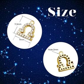 img 2 attached to 🌟 Sparkling Zodiac Sign Charms: 12-piece Glitter Constellation Theme Pendants with Rhinestones for DIY Jewelry Making – Necklaces, Bracelets, and More!