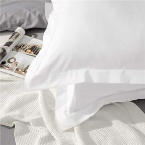 img 1 attached to 🛏️ Set of 2 Bedsure Euro Pillow Sham Covers 26x26 - Super Soft White European Pillow Shams, Cozy Brushed Microfiber Euro Sham Pillow Covers