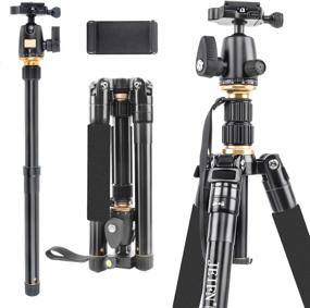 img 4 attached to JEIFN 60-Inch Portable Lightweight Camera Tripod with 360 Degree Ball Head and Phone Holder - Perfect for Canon Nikon Sony DSLR Cameras