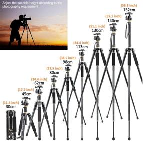 img 2 attached to JEIFN 60-Inch Portable Lightweight Camera Tripod with 360 Degree Ball Head and Phone Holder - Perfect for Canon Nikon Sony DSLR Cameras