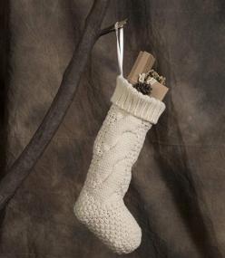 img 2 attached to 🎄 Toes Home 18 Inch Knitted Christmas Stockings: Pack of 2 Xmas Gift Bags in Cream