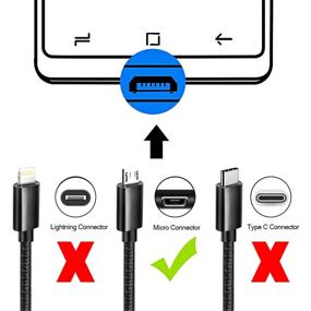 img 3 attached to 🔌10FT кабель для зарядки Micro USB: быстрый кабель-зарядное устройство 3 шт. для Samsung Galaxy, LG, Moto, Kindle Fire, PS4, Xbox - черный