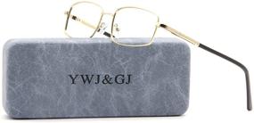 img 4 attached to 👓 Gold Metal Frame Reading Glasses with Spring Hinges and Blue Light Blocking Technology - Ideal Eyewear for Men and Women for Digital Life (Computer, Tablet, Smartphone) - 2.5 Magnification