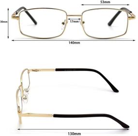 img 3 attached to 👓 Gold Metal Frame Reading Glasses with Spring Hinges and Blue Light Blocking Technology - Ideal Eyewear for Men and Women for Digital Life (Computer, Tablet, Smartphone) - 2.5 Magnification