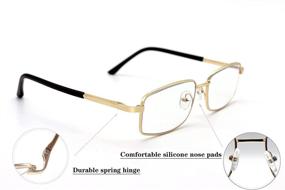 img 2 attached to 👓 Gold Metal Frame Reading Glasses with Spring Hinges and Blue Light Blocking Technology - Ideal Eyewear for Men and Women for Digital Life (Computer, Tablet, Smartphone) - 2.5 Magnification