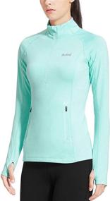 img 4 attached to 🏃 BALEAF Women's Thermal Fleece Half Zip Running Pullover with Thumbholes, Long Sleeve