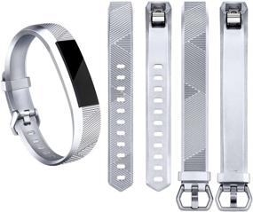 img 3 attached to 📱 Vancle Replacement Bands for Fitbit Alta HR and Fitbit Alta, 3 Pack with Metal Buckle - Silver, Rose-Gold, Gray (Small)