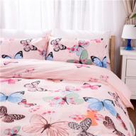 pink butterfly twin bedding set for girls/teens - 🦋 winlife reversible cute butterflies duvet cover, comforter cover, 3 pieces, twin logo