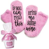 🍷 cinch! luxury wine socks in cupcake gift packaging featuring 'if you can read this socks bring me some wine' - hilarious accessory for her, ideal present for wife, affordable gifts for women under $25 логотип