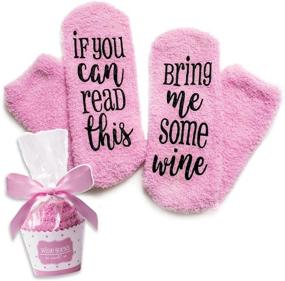 img 4 attached to 🍷 Cinch! Luxury Wine Socks in Cupcake Gift Packaging Featuring 'If You Can Read This Socks Bring Me Some Wine' - Hilarious Accessory for Her, Ideal Present for Wife, Affordable Gifts for Women Under $25