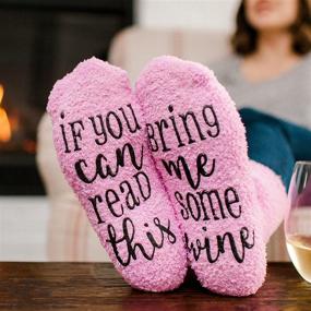 img 1 attached to 🍷 Cinch! Luxury Wine Socks in Cupcake Gift Packaging Featuring 'If You Can Read This Socks Bring Me Some Wine' - Hilarious Accessory for Her, Ideal Present for Wife, Affordable Gifts for Women Under $25