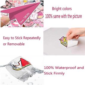 img 1 attached to 🔥 100 Pack of Waterproof Vinyl Stickers - Trendy, Cute, Aesthetic Decals for Teens, Adults - Perfect for Water Bottles, Laptops, Cars, Hydroflasks, Phones, Motorcycles, Guitars, Skateboards, and Computers - No-Duplicate Assortment