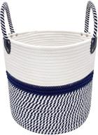 🧺 woven storage basket with handles: mhb large blanket basket for laundry, toys, and clothing organization logo