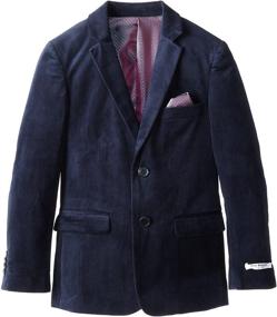 img 3 attached to Stylish and Sophisticated: Isaac Mizrahi Velvet Blazer in Cranberry - Perfect for Boys' Suits & Sport Coats